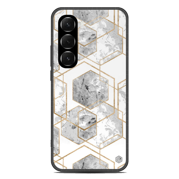 Stylish Marble Series Soft Phone Case - Glass Case - Design 2 - Infinix Hot 60 Pro