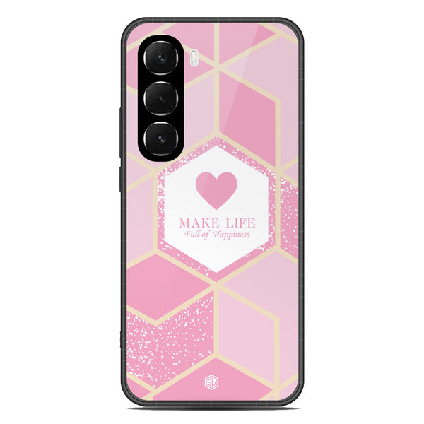 Happiness Series Soft Phone Case - Glass Case - Design 3 - Infinix Hot 60 Pro