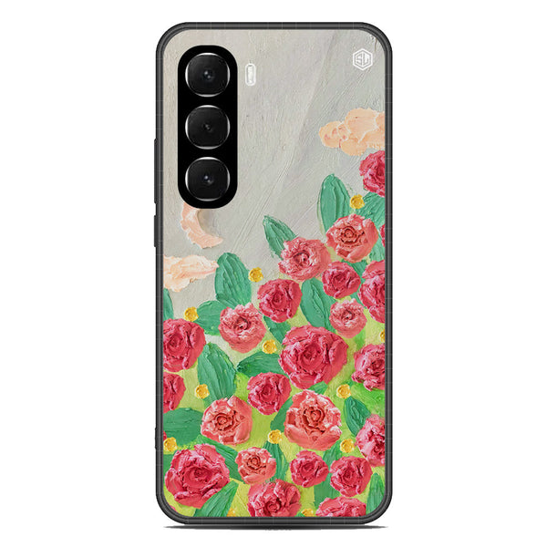 Floral Series Soft Phone Case - Glass Case - Design 10 - Infinix Hot 60i 4G