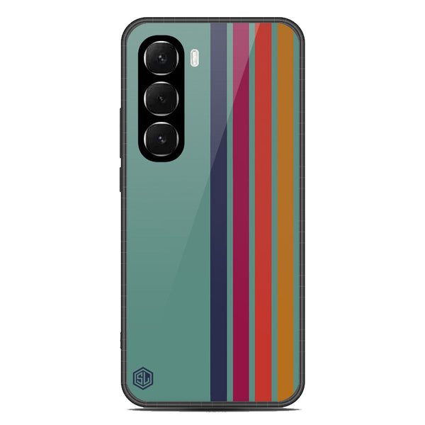 Retro Stripes Series Soft Phone Case - Glass Case - Design 5 - Infinix Hot 60i 4G
