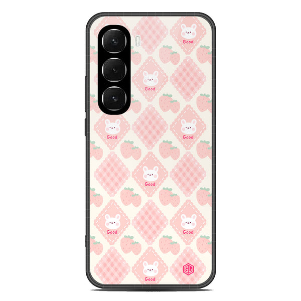 Cute Korean Design Series Soft Phone Case - Glass Case - Design 3 - Infinix Hot 60 Pro