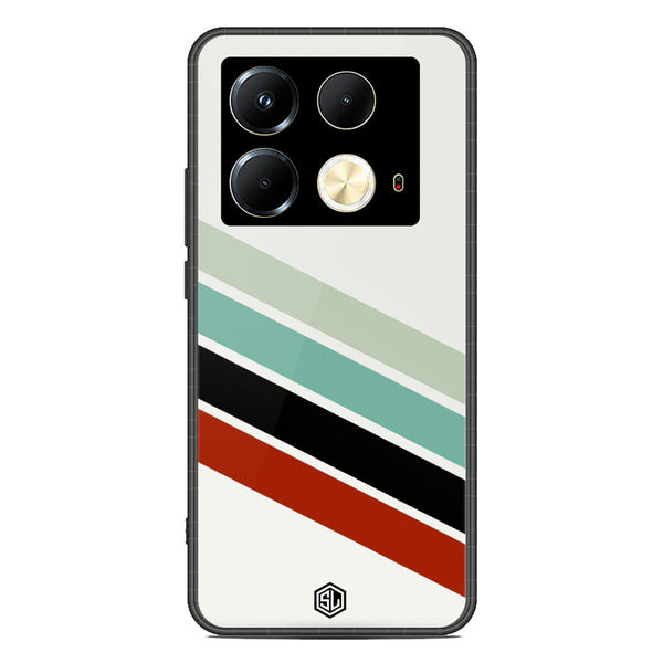 Retro Stripes Series Soft Phone Case - Premium Glass Case - Design 2 - Infinix Note 40
