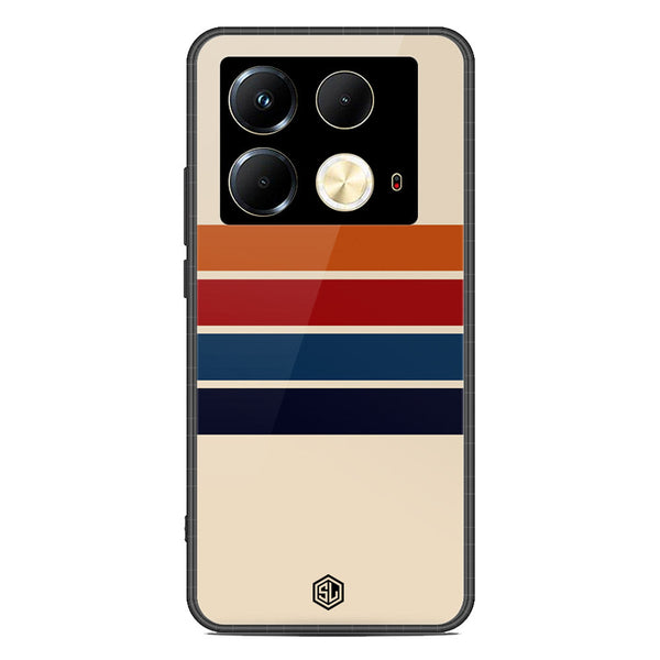 Retro Stripes Series Soft Phone Case - Premium Glass Case - Design 3 - Infinix Note 40