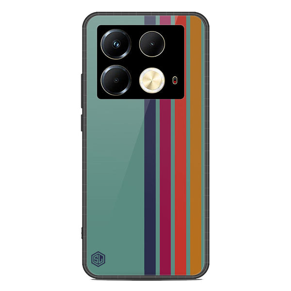 Retro Stripes Series Soft Phone Case - Premium Glass Case - Design 5 - Infinix Note 40