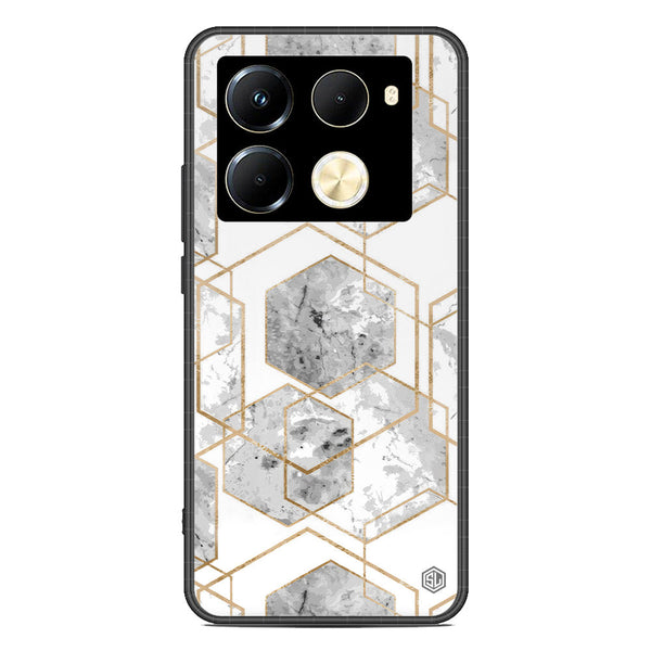 Stylish Marble Series Soft Phone Case - Premium Glass Case - Design 2 - Infinix Note 40 Pro