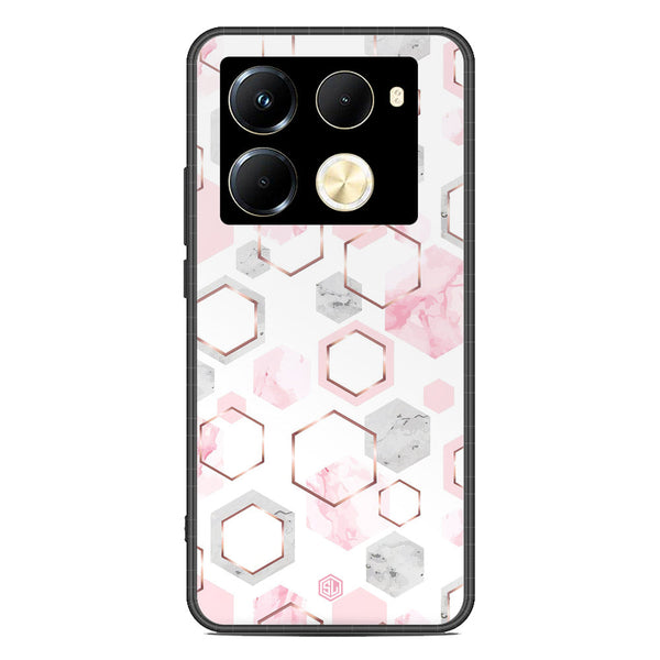 Stylish Marble Series Soft Phone Case - Premium Glass Case - Design 4 - Infinix Note 40 Pro