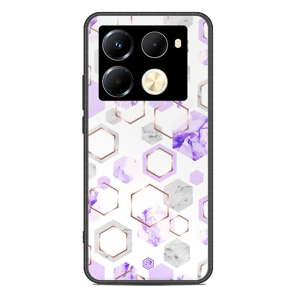 Stylish Marble Series Soft Phone Case - Premium Glass Case - Design 5 - Infinix Note 40 Pro