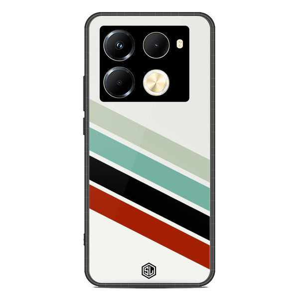 Retro Stripes Series Soft Phone Case - Premium Glass Case - Design 2 - Infinix Note 40 Pro