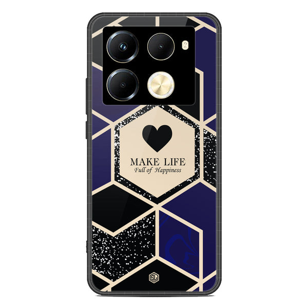 Happiness Series Soft Phone Case - Premium Glass Case - Design 1 - Infinix Note 40 Pro