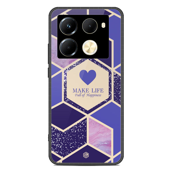 Happiness Series Soft Phone Case - Premium Glass Case - Design 2 - Infinix Note 40 Pro