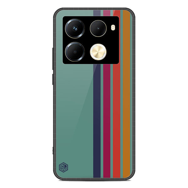 Retro Stripes Series Soft Phone Case - Premium Glass Case - Design 5 - Infinix Note 40 Pro