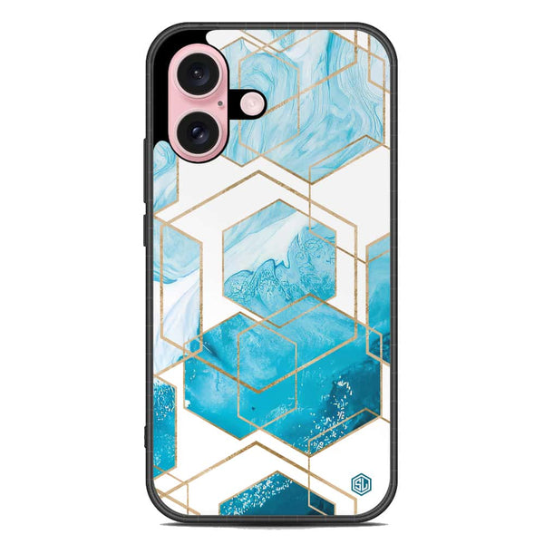 Stylish Marble Series Soft Phone Case - Metal Case - Design 1 - iPhone 16 Plus