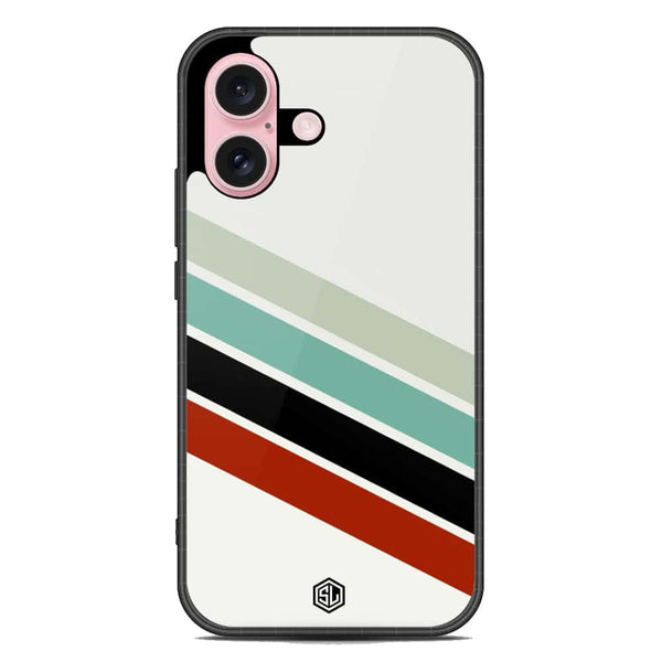 Retro Stripes Series Soft Phone Case - Metal Case - Design 2 - iPhone 16 Plus