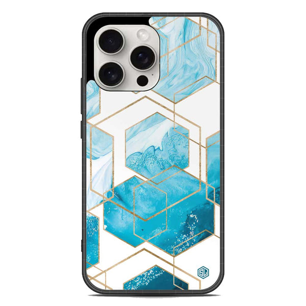 Stylish Marble Series Soft Phone Case - Metal Case - Design 1 - iPhone 16 Pro Max
