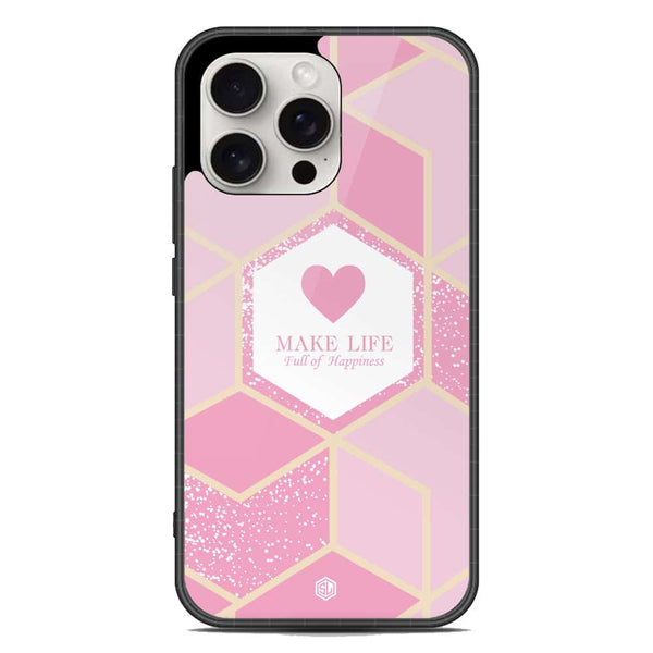 Happiness Series Soft Phone Case - Metal Case - Design 3 - iPhone 16 Pro Max