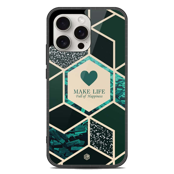 Happiness Series Soft Phone Case - Metal Case - Design 4 - iPhone 16 Pro Max