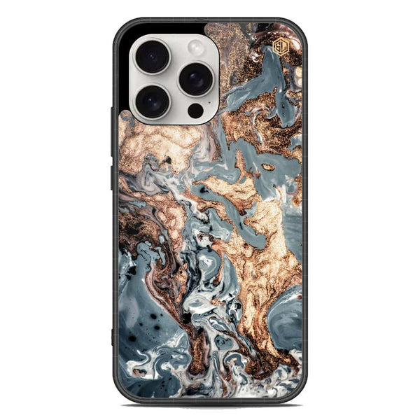 Marble Series Soft Phone Case - Metal Case - Design 5 - iPhone 16 Pro Max