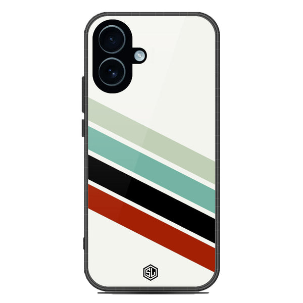 Retro Stripes Series Soft Phone Case - Glass Case - Design 2 - iPhone 17