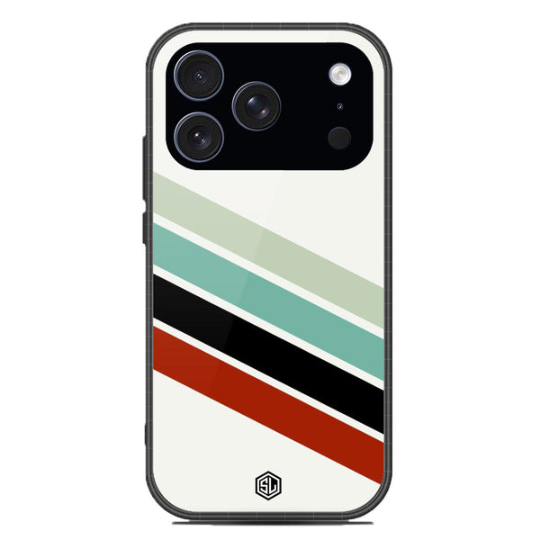 Retro Stripes Series Soft Phone Case - Glass Case - Design 2 - iPhone 17 Pro