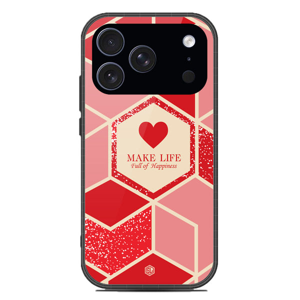 Happiness Series Soft Phone Case - Glass Case - Design 5 - iPhone 17 Pro