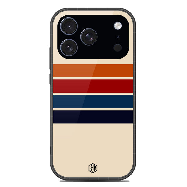 Retro Stripes Series Soft Phone Case - Glass Case - Design 3 - iPhone 17 Pro