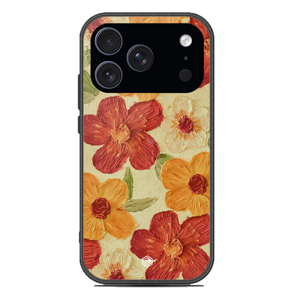 Floral Series Soft Phone Case - Glass Case - Design 6 - iPhone 17 Pro