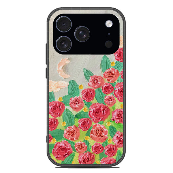 Floral Series Soft Phone Case - Glass Case - Design 10 - iPhone 17 Pro