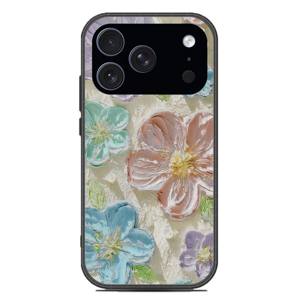 Floral Series Soft Phone Case - Glass Case - Design 14 - iPhone 17 Pro