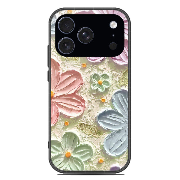 Floral Series Soft Phone Case - Glass Case - Design 15 - iPhone 17 Pro
