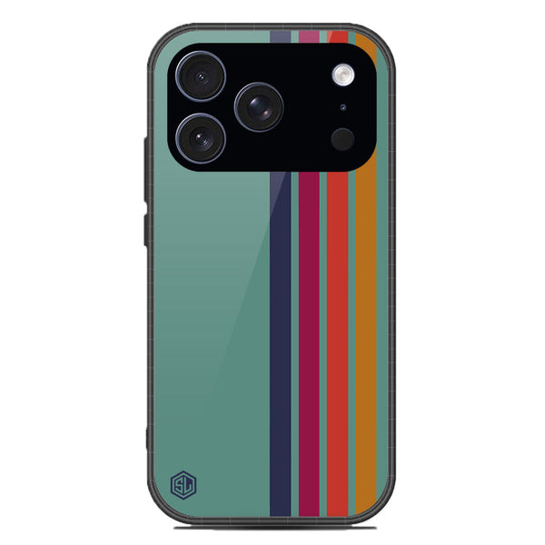 Retro Stripes Series Soft Phone Case - Glass Case - Design 5 - iPhone 17 Pro