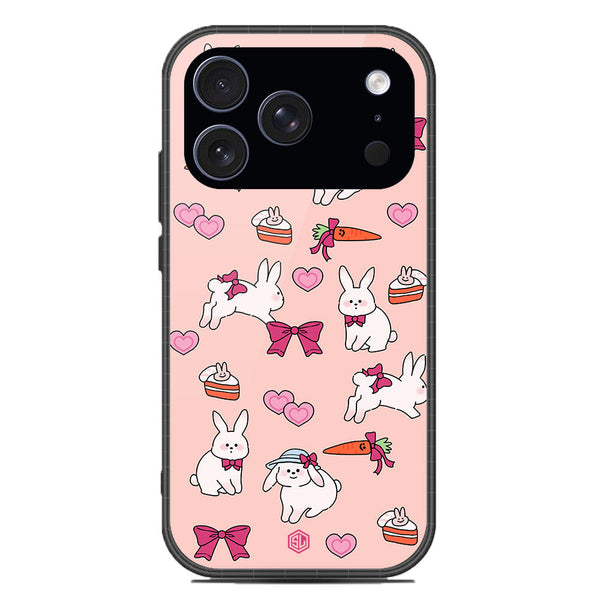 Cute Korean Design Series Soft Phone Case - Glass Case - Design 1 - iPhone 17 Pro