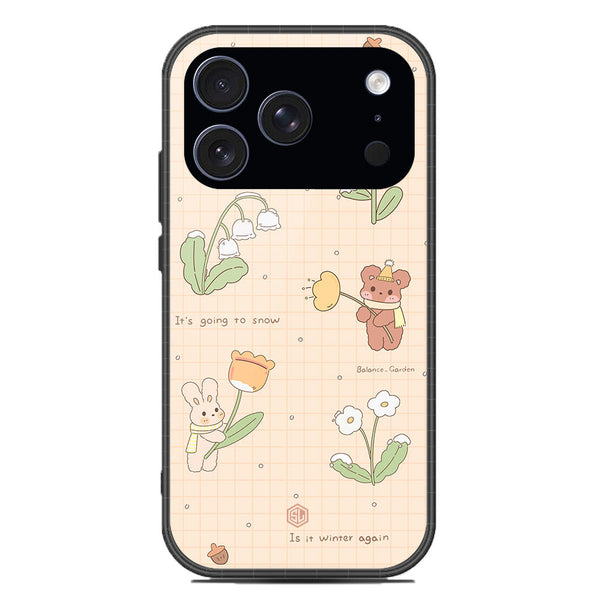 Cute Korean Design Series Soft Phone Case - Glass Case - Design 4 - iPhone 17 Pro