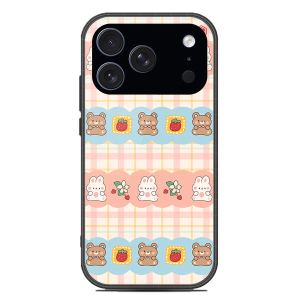 Cute Korean Design Series Soft Phone Case - Glass Case - Design 5 - iPhone 17 Pro