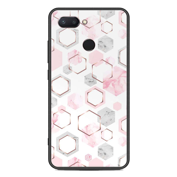 Stylish Marble Series Soft Phone Case - Metal Glass Case - Design 4 - Xiaomi Mi 8 Lite