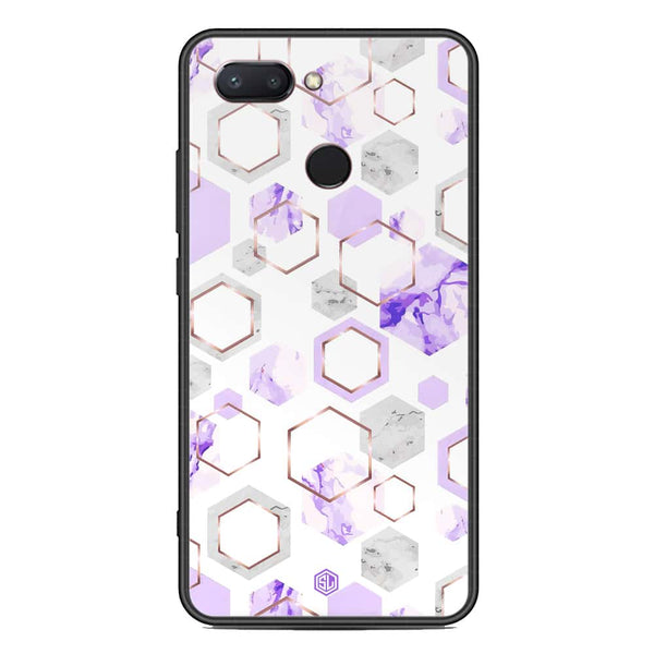 Stylish Marble Series Soft Phone Case - Metal Glass Case - Design 5 - Xiaomi Mi 8 Lite