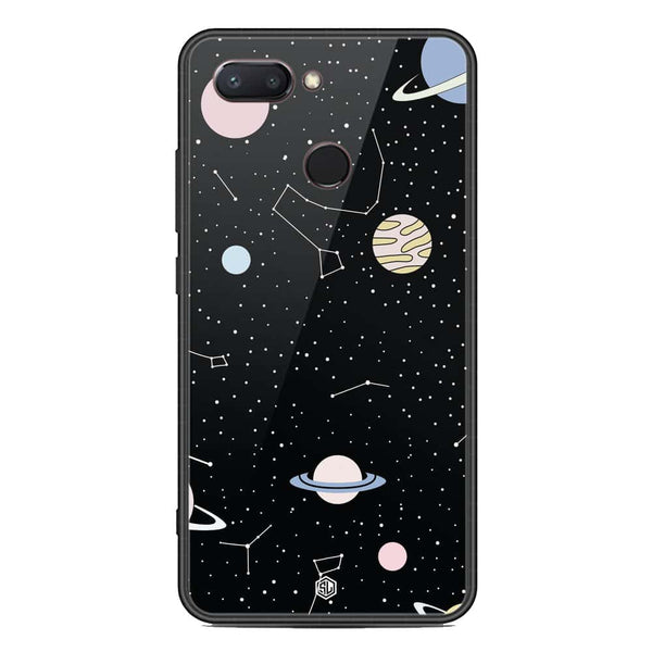 Space Series Soft Phone Case - Metal Glass Case - Design 1 - Xiaomi Mi 8 Lite