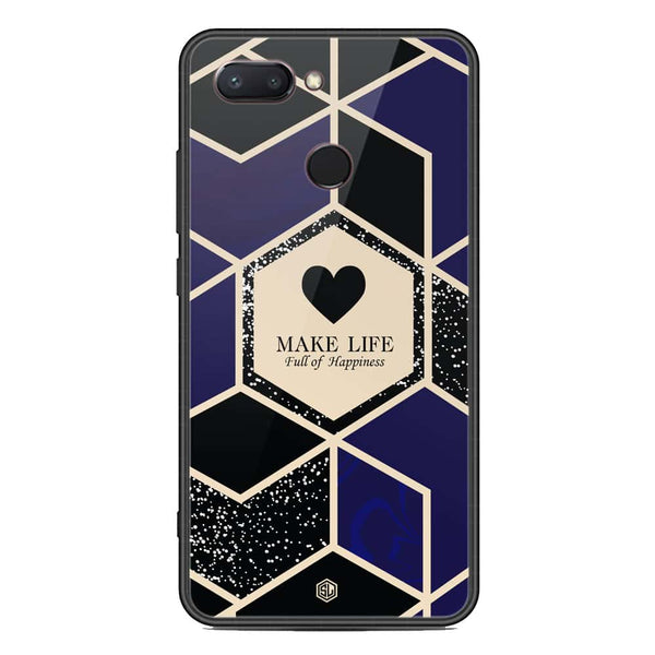 Happiness Series Soft Phone Case - Metal Glass Case - Design 1 - Xiaomi Mi 8 Lite