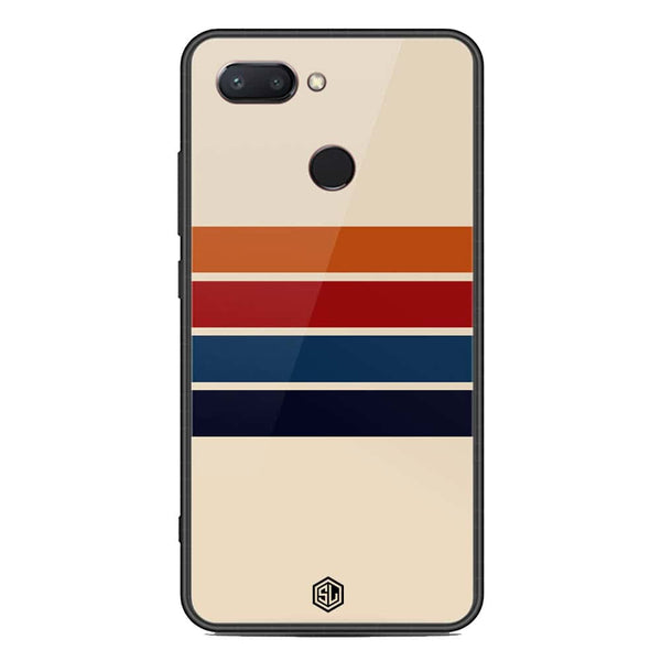 Retro Stripes Series Soft Phone Case - Metal Glass Case - Design 3 - Xiaomi Mi 8 Lite