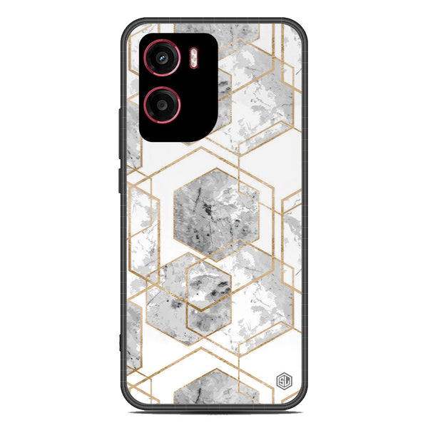Stylish Marble Series Soft Phone Case - Metal Case - Design 2 - Motorola Moto G05