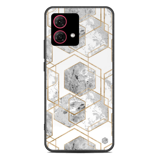 Stylish Marble Series Soft Phone Case - Metal Case - Design 2 - Motorola Moto G84