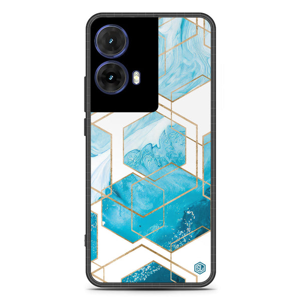 Stylish Marble Series Soft Phone Case - Metal Case - Design 1 - Motorola Moto G85