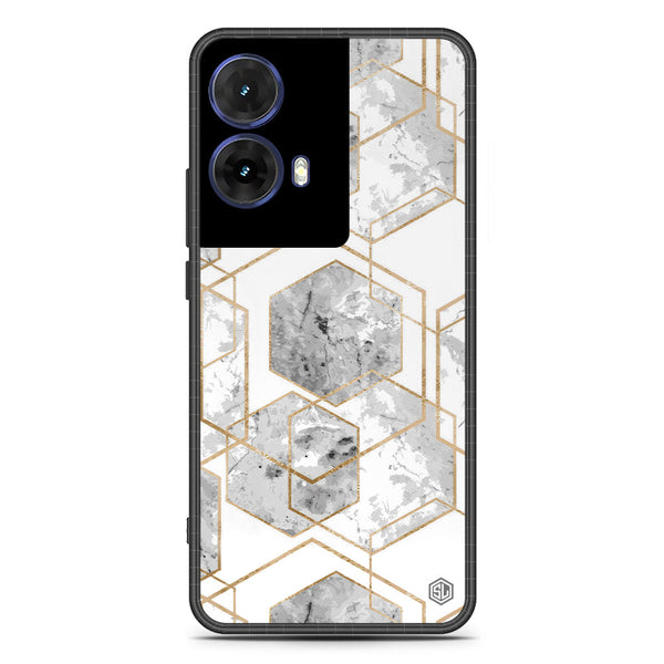 Stylish Marble Series Soft Phone Case - Metal Case - Design 2 - Motorola Moto G85