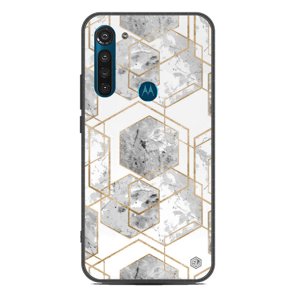 Stylish Marble Series Soft Phone Case - Metal Case - Design 2 - Motorola Moto G8 Power