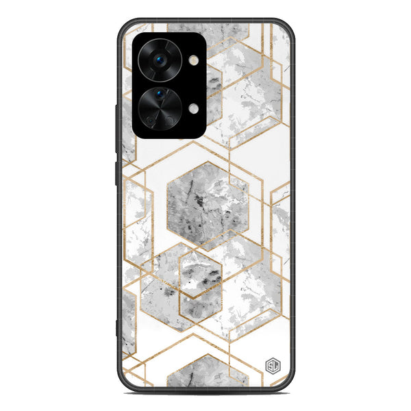 Stylish Marble Series Soft Phone Case - Metal Case - Design 2 - OnePlus Nord 2T