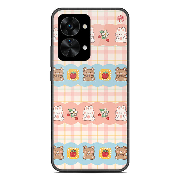Cute Korean Design Series Soft Phone Case - Premium Glass Case - Design 5 - OnePlus Nord 2T