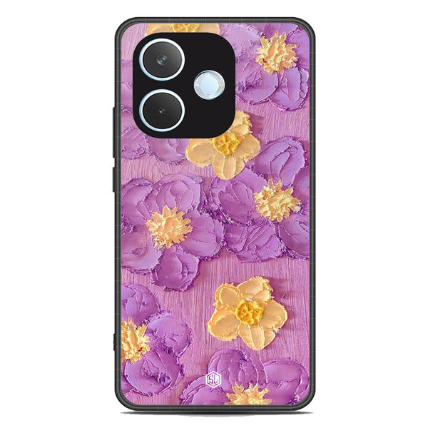 Floral Series Soft Phone Case - Metal Case - Design 8 -Oppo A5 Pro 4G
