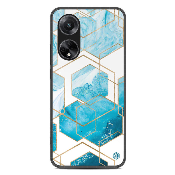 Stylish Marble Series Soft Phone Case - Metal Case - Design 1 - Oppo F23