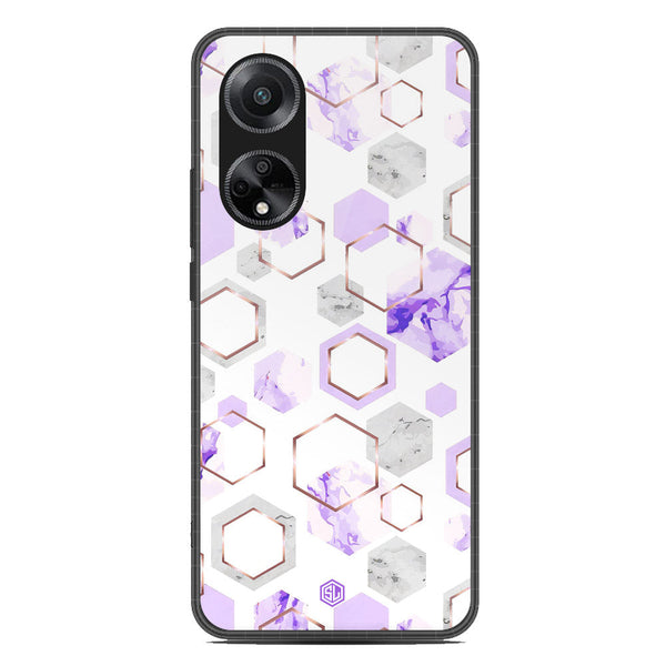 Stylish Marble Series Soft Phone Case - Metal Case - Design 5 - Oppo A1
