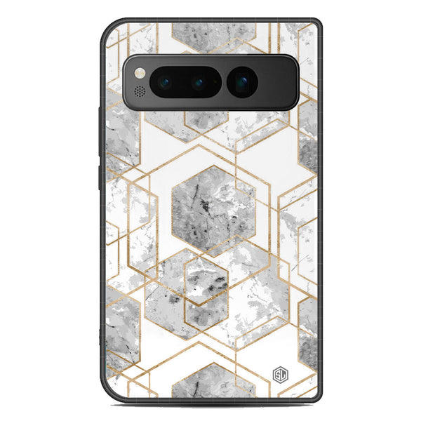Stylish Marble Series Soft Phone Case - Metal Case - Design 2 - Google Pixel Fold