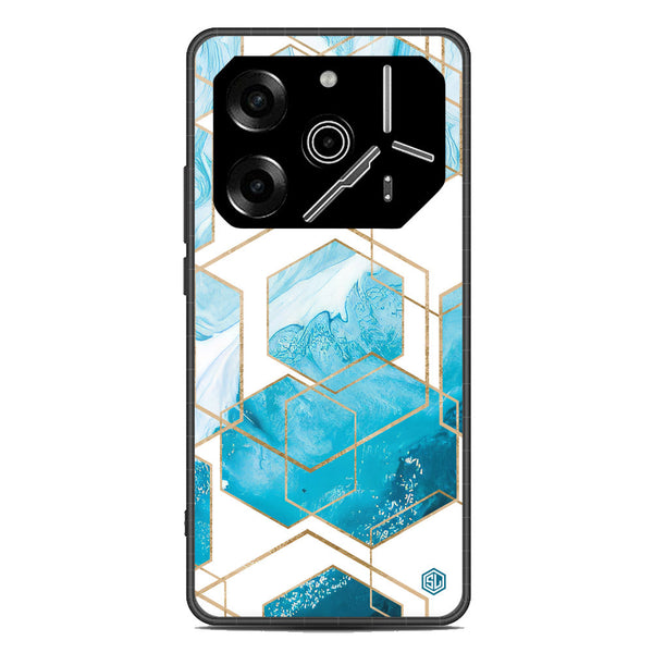 Stylish Marble Series Soft Phone Case - Metal Case - Design 1 - Tecno Pova 6